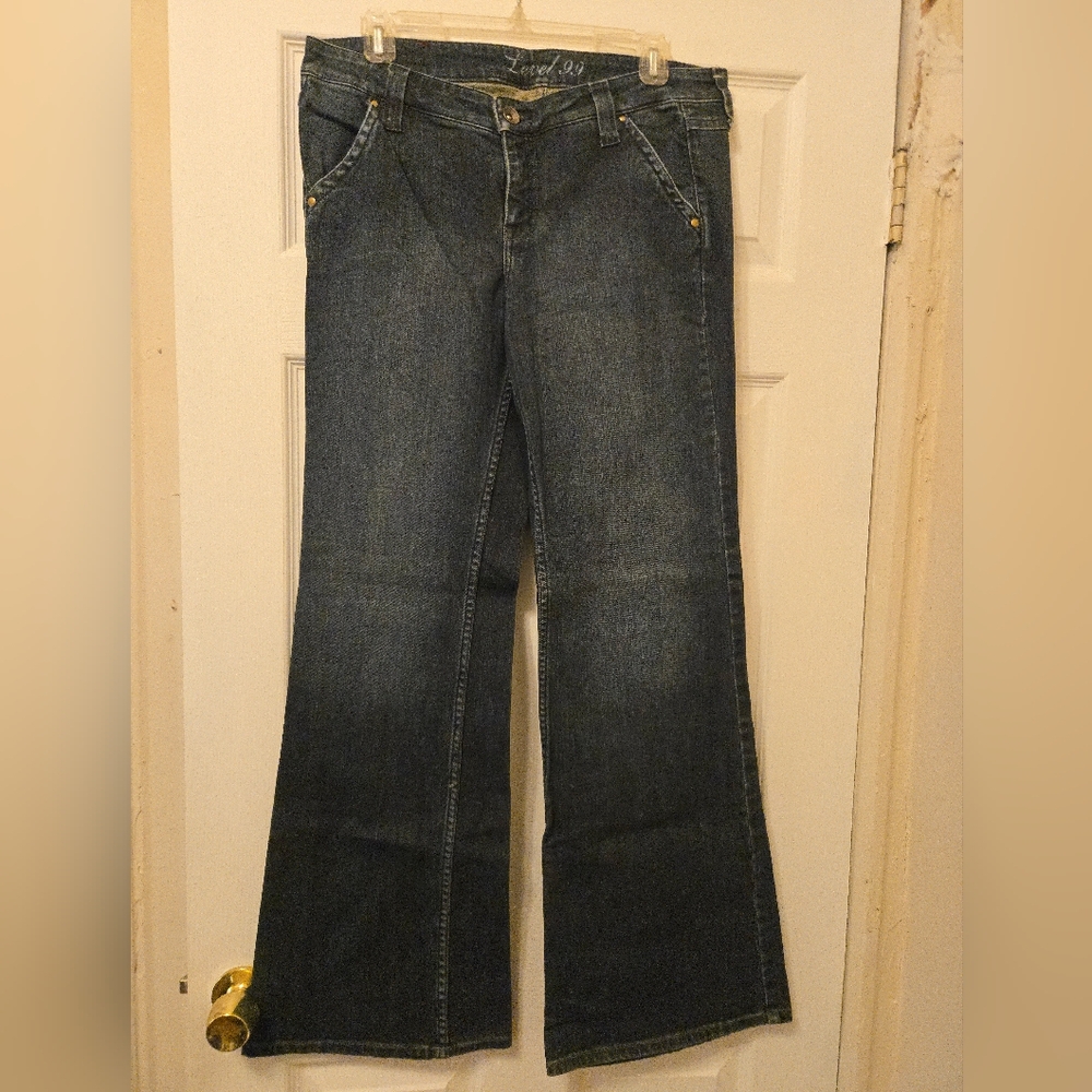 Level 99 Dark Indigo Wide-Leg Jeans